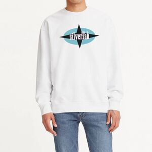 Levi’s Mens Silver Tab Logo Relaxed Graphic Crewneck Sweatshirt XXL NWT